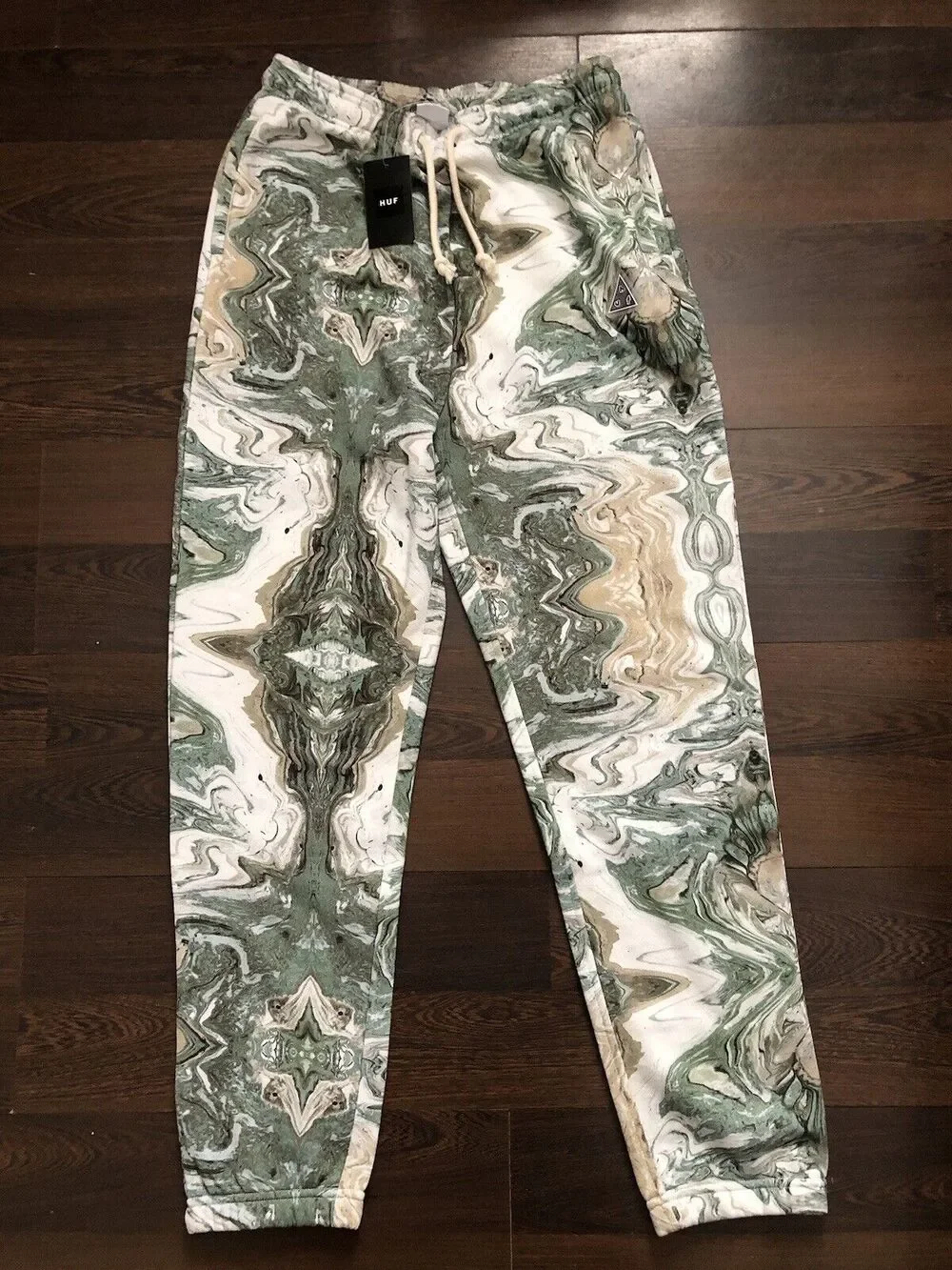 HUF - Swirl Fleece Pant - Olive Women’s Sz Small Waist 26-32